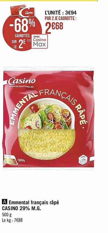 emmental français râté casino 29% m.g.