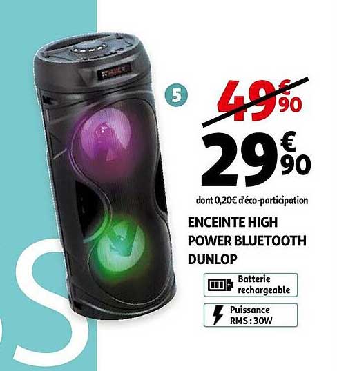 Enceinte High Power Bluetooth Dunlop