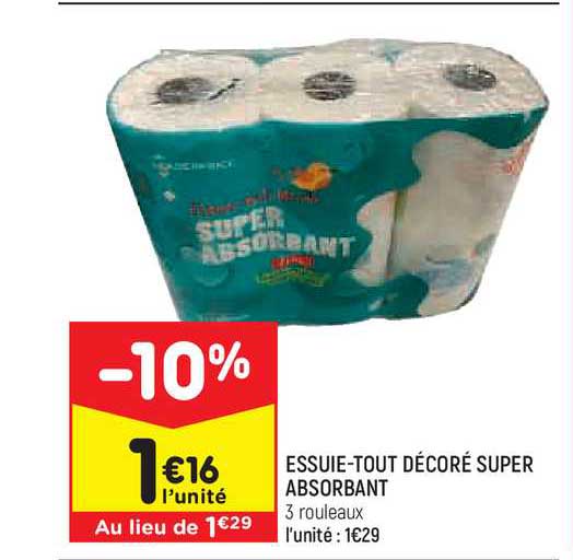 essuie-tout décoré super absorbant