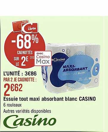 essuie tout maxi absorbant blanc casino