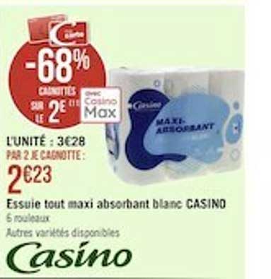 essuie tout maxi absorbant blanc casino