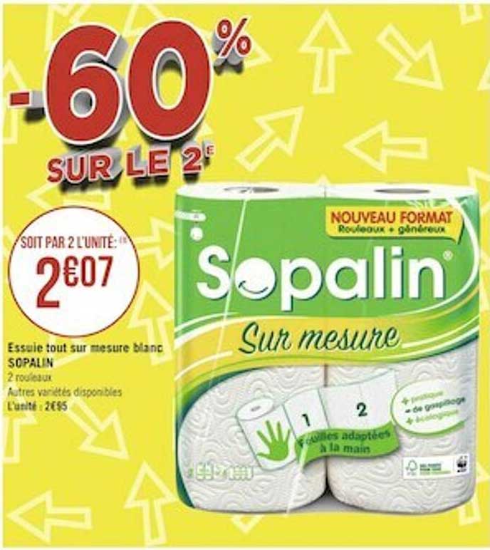 essuie tout sur mesure blanc sopalin