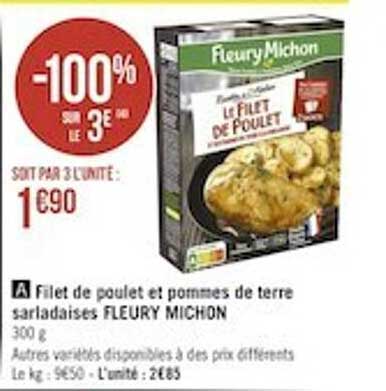filet de poulet et pommes de terre sarladaises fleury michon