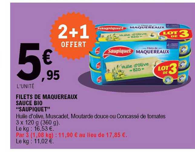 Filets De Maquereaux Sauce Bio "saupiquet"
