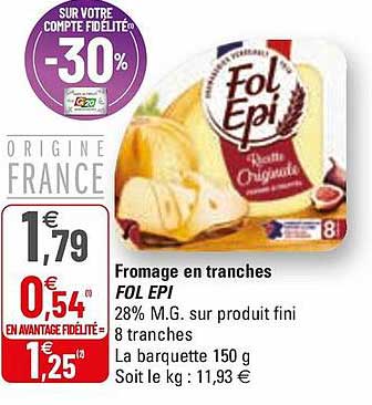 fromage en tranches fol épi