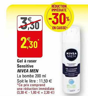gel à raser sensitive nivea men