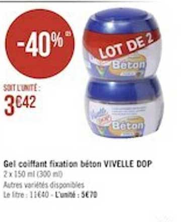 gel coiffant fixation béton vivelle dop