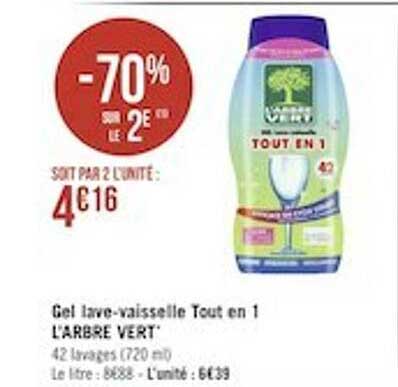 gel lave-vaisselle tout en 1 l'arbre vert