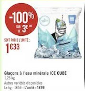 glaçons à l'eau minérale ice cube