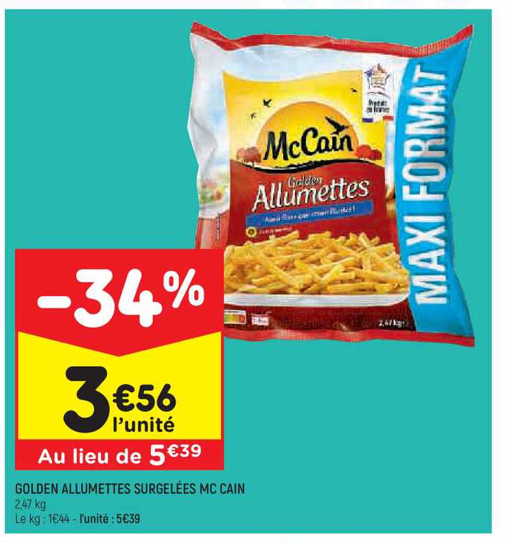 golden allumettes surgelées mc cain