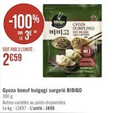 gyoza boeuf bulgogi surgelé bibigo