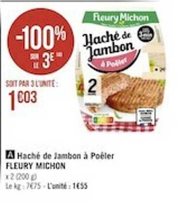 haché de jambon à poêler fleury michon