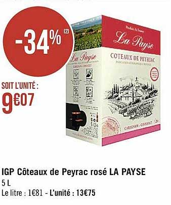 Igp Côteaux De Peyrac Rosé La Payse