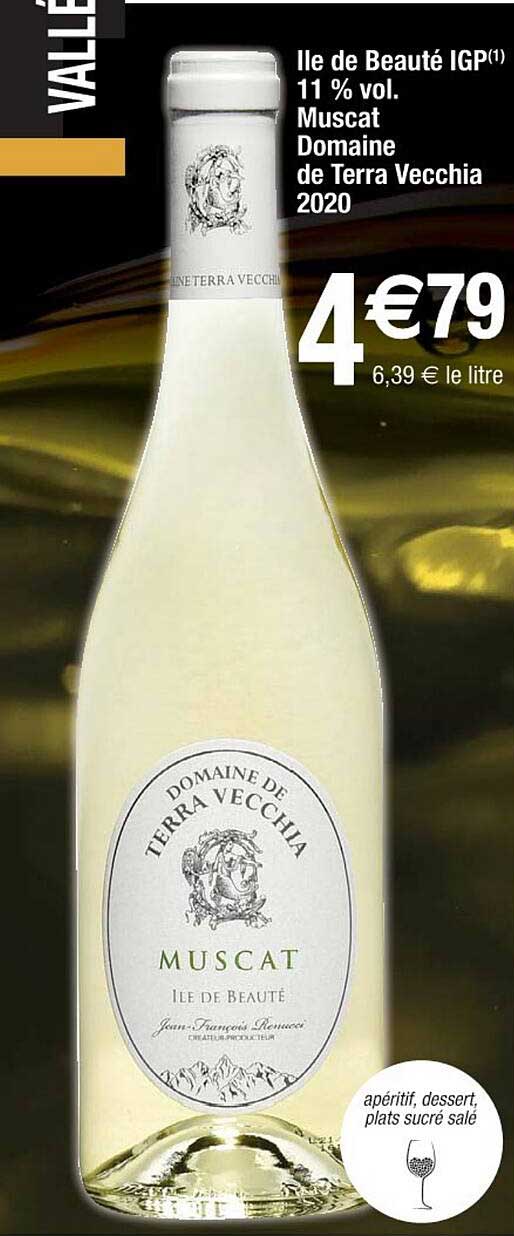 île de beauté igp 11% vol. muscat domaine de terre vecchia 2020