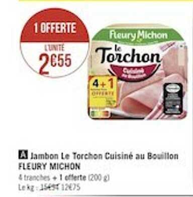 jambon le torchon cuisiné au bouillon fleury michon