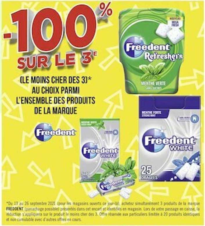 l'ensemble des produits de la marque freedent