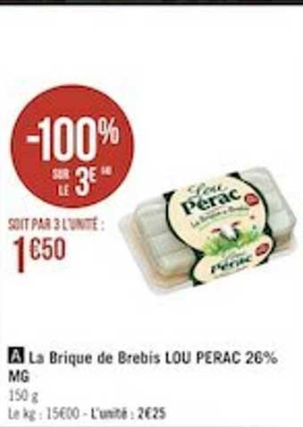 la brique de brebis lou pérac 26% m.g.