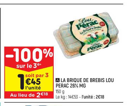 la brique de brebis lou pérac 26% mg