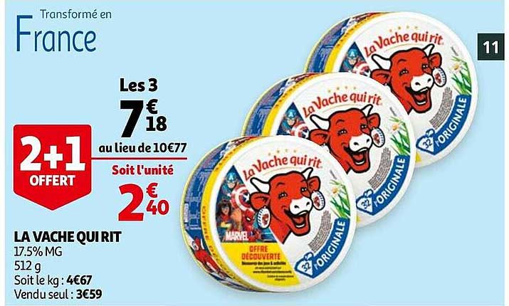 la vache qui rit 2+1 offert