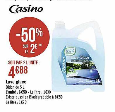lave galce -50% sur le 2e