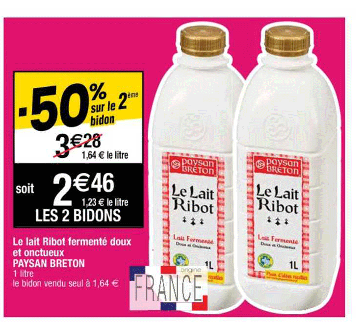 le lait ribot fermenté doux et onctueux paysan breton