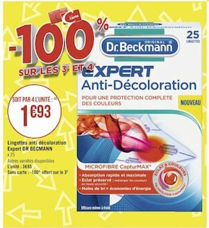 lingettes anti décoloration expert dr becmann