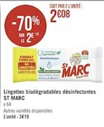 lingettes biodégradables désinfectantes st marc