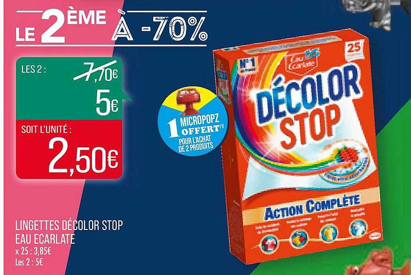 lingettes décolor stop eau écarlate