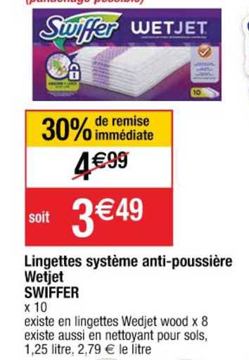 Lingettes Système Anti-poussière Wetjet Swiffer