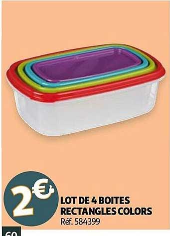 lot de 4 boîtes rectangles colors