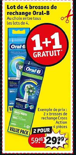 lot de 4 brosses de rechange oral-b
