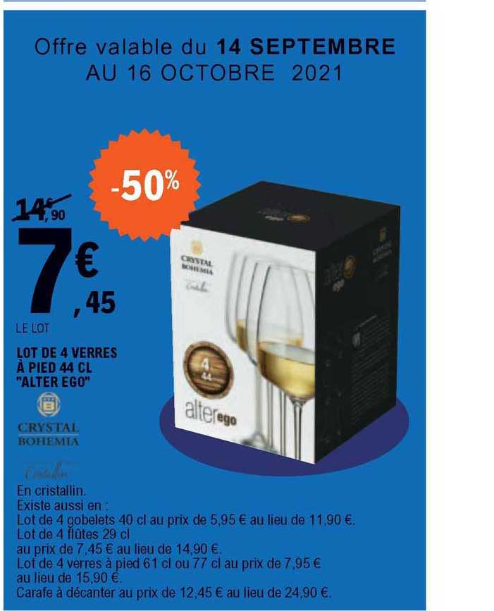 lot de 4 verres à pied 44 cl "alter ego"