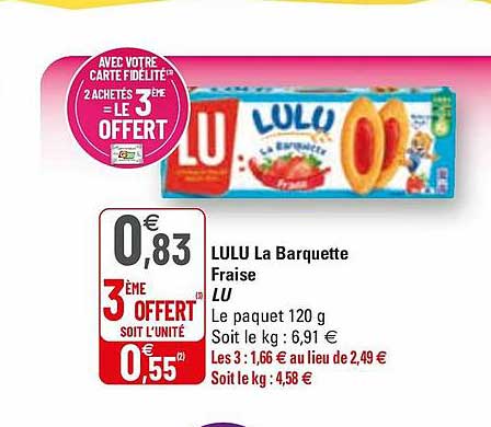 Lulu La Barquette Fraise Lu
