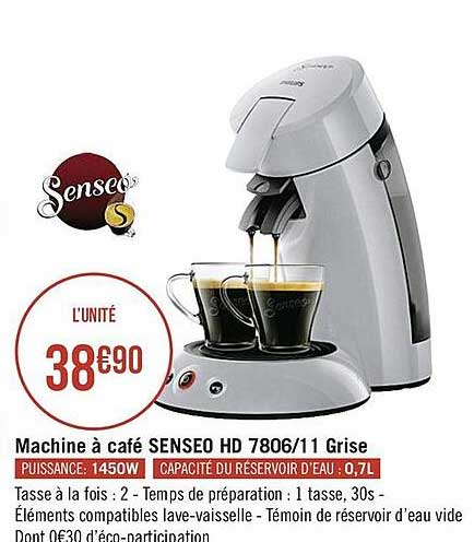 Mamchine à Café Senseo Hd 7806 11 Grise