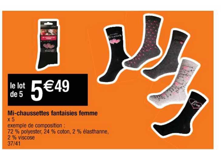mi-chaussettes fantaisies femme