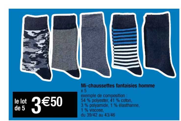 mi-chaussettes fantaisies homme
