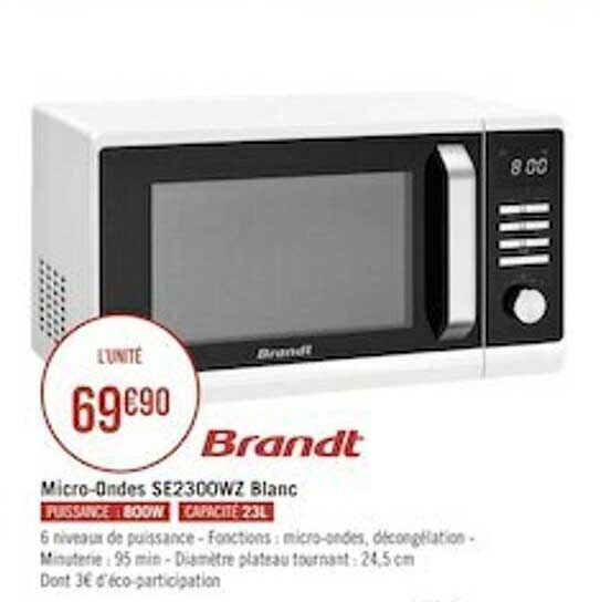 micro-ondes se2300wz blanc brandt