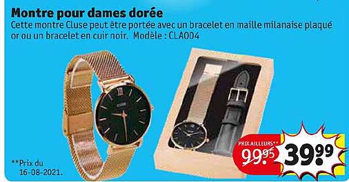 montre pour dames dorée