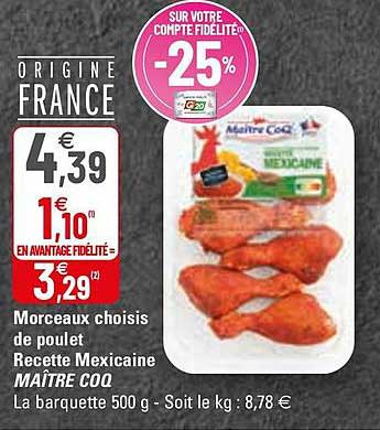 morceaux choisis de poulet recette mexicaine maître coq