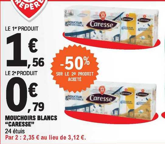 Mouchoirs Blancs "caresse"