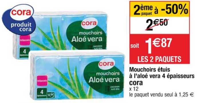 mouchoirs étuis à l'aloé vera 4 épaisseurs cor
