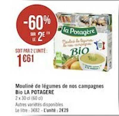 mouliné de légumes de nos campagnes bio la potagère