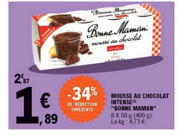 mousse au chocolat intense "bonne maman"