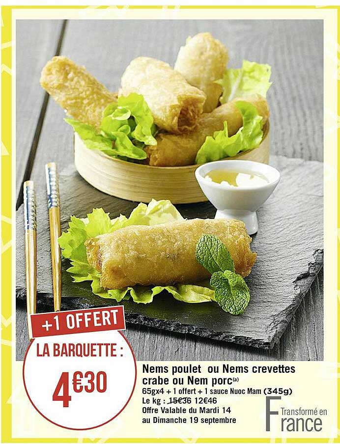 Nems Poulet Ou Nems Crevettes Crable Ou Nem Porc
