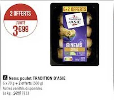 Nems Poulet Tradition D'asie