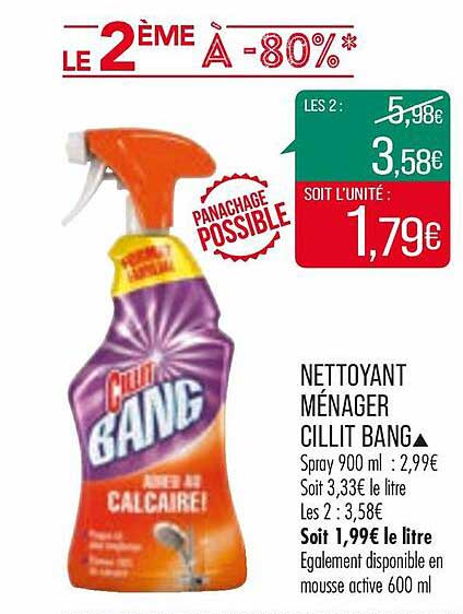 nettoyant ménager cillit bang
