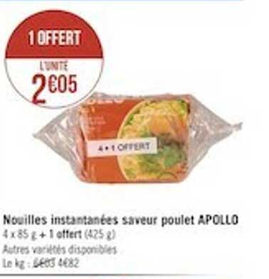 Nouilles Instantanées Saveur Poulet Apollo