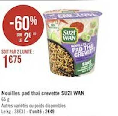 nouilles pad thai crevette suzi wan
