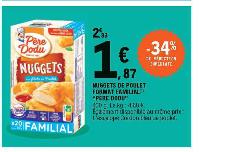 nuggets de poulet format familial "père dodu"