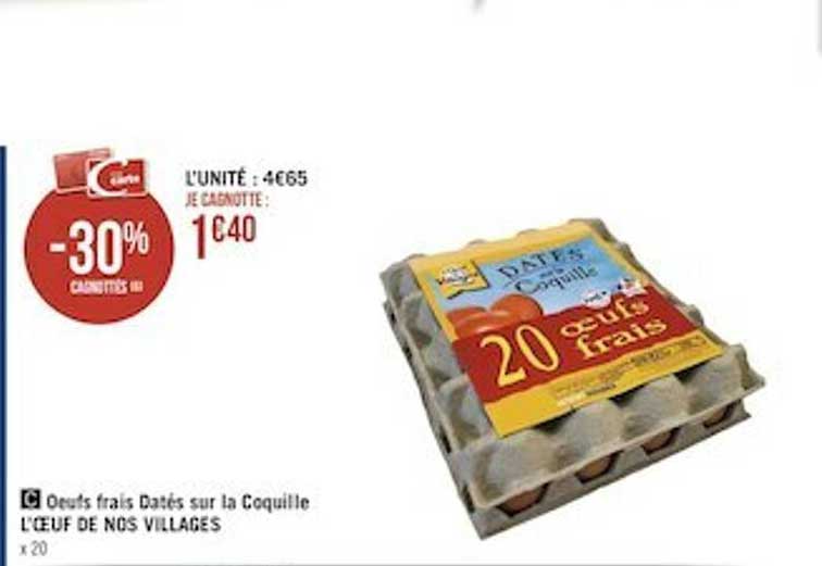 oeufs frais datés sur la coquille l'œuf de nos villages